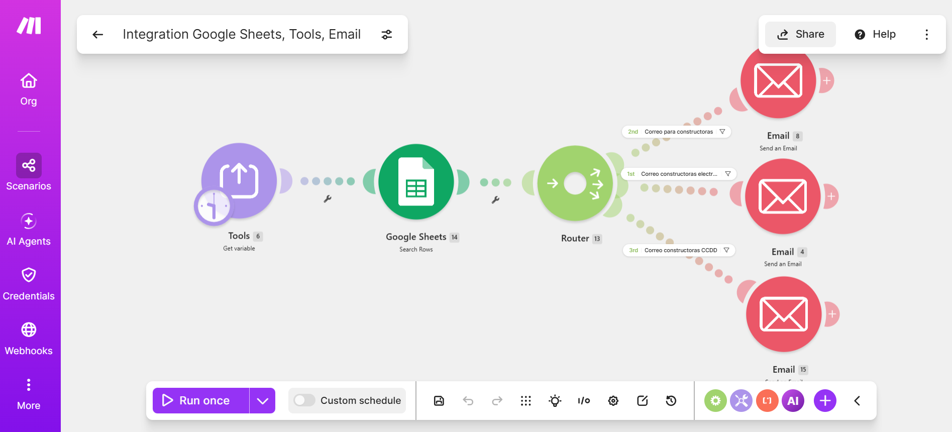 Integraciones de Sistemas (Make / RPA)